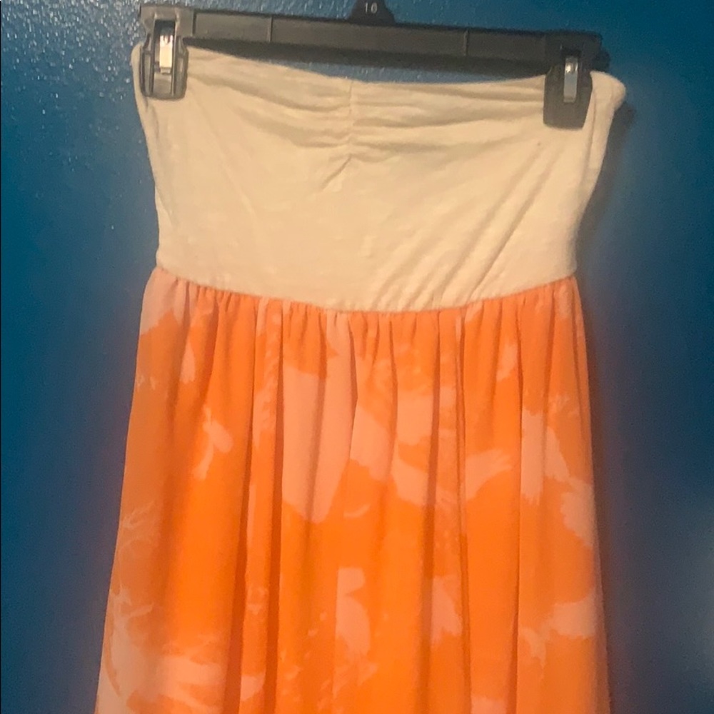 Fire Los Angeles orange tube dress w/flowy skirt - Picture 4 of 7